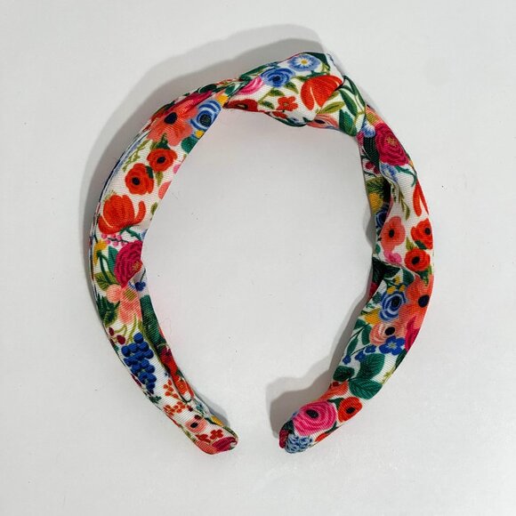 Rifle Paper Co Official Garden Party Knotted Headband Floral Rose Canvas Fabric - Picture 2 of 7